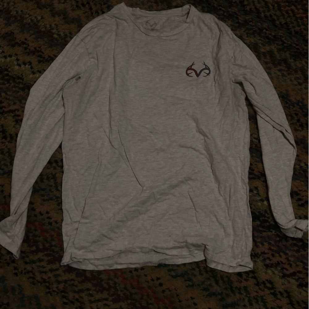 Realtree Light Gray Long Sleeve Men's Tee